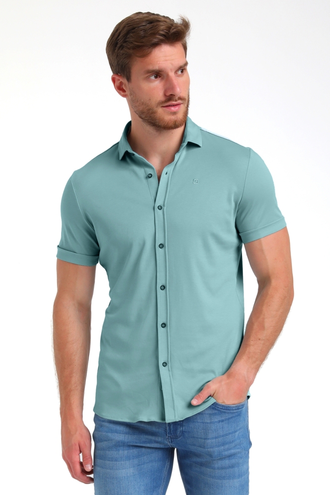 JERSEY KORTE MOUWEN OVERHEMD 335934 OCEAN BLUE